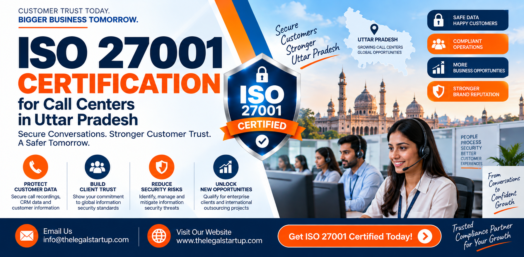 ISO 27001 Certification for Call Centers in Uttar Pradesh